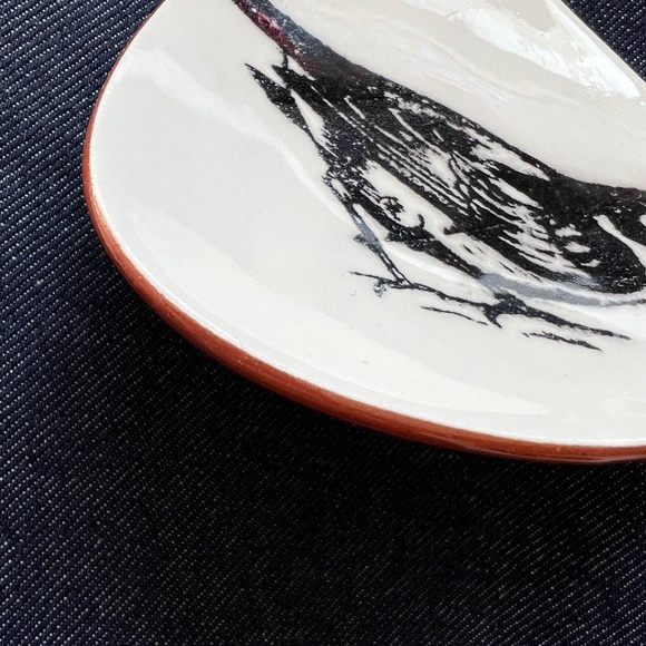 Laura McKibbon Bird Dish Canada Art Pottery Hand Built Earthenware Triangle New - Picture 2 of 4